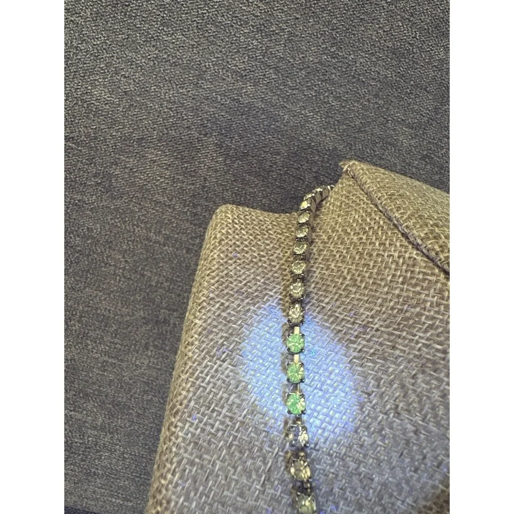 Vintage Rhinestone Clear Glowing‎ Stones Necklace Romantic Glamour